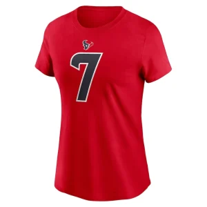 C.j. stroud houston texans nike womens player name number t shirt Red M