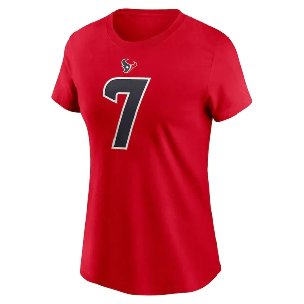 C.j. stroud houston texans nike womens player name number t shirt Red M