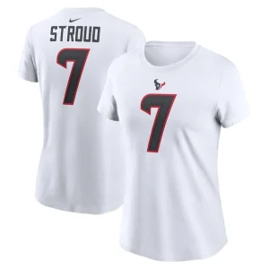 C.j. stroud houston texans nike womens player name number t shirt White