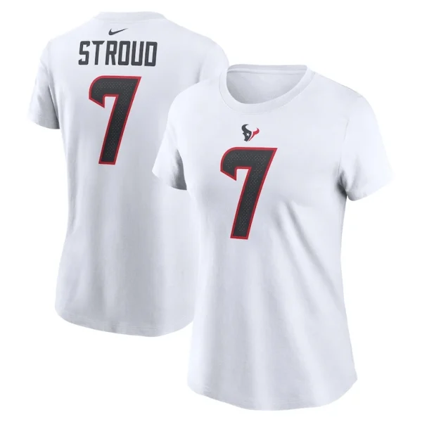 C.j. stroud houston texans nike womens player name number t shirt White
