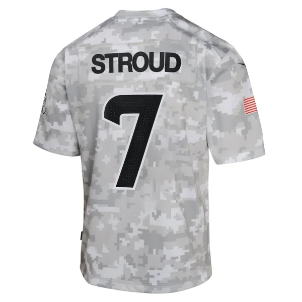 C.j. stroud houston texans nike youth 2024 salute to service game jersey Arctic camo Yth L