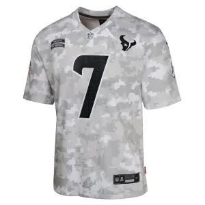 C.j. stroud houston texans nike youth 2024 salute to service game jersey Arctic camo Yth M