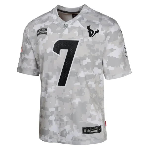 C.j. stroud houston texans nike youth 2024 salute to service game jersey Arctic camo Yth M