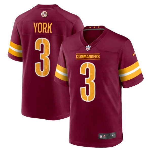 Cade york washington commanders nike game jersey Burgundy