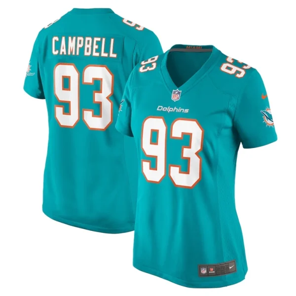 Calais campbell miami dolphins nike womens game jersey Aqua