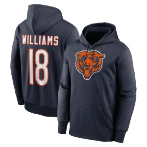 Caleb williams chicago bears nike player name number performance pullover hoodie Navy