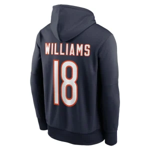 Caleb williams chicago bears nike player name number performance pullover hoodie Navy L