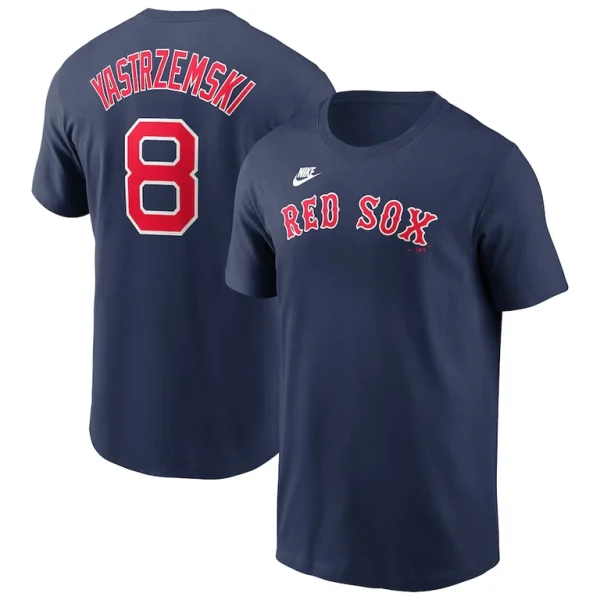 Carl yastrzemski boston red sox nike cooperstown collection fuse name number t shirt Navy