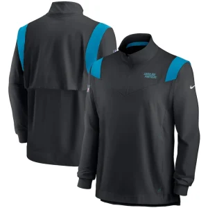 Carolina panthers nike 2021 sideline coaches repel quarter zip jacket Black