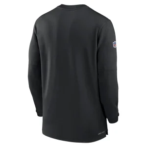 Carolina panthers nike 2023 sideline performance long sleeve tri blend quarter zip top Black L
