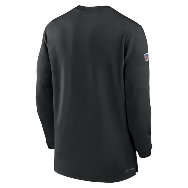 Carolina panthers nike 2023 sideline performance long sleeve tri blend quarter zip top Black L