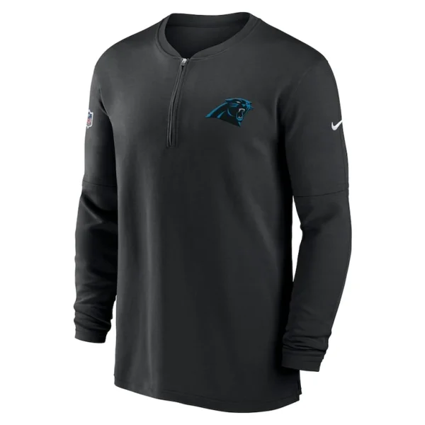 Carolina panthers nike 2023 sideline performance long sleeve tri blend quarter zip top Black M