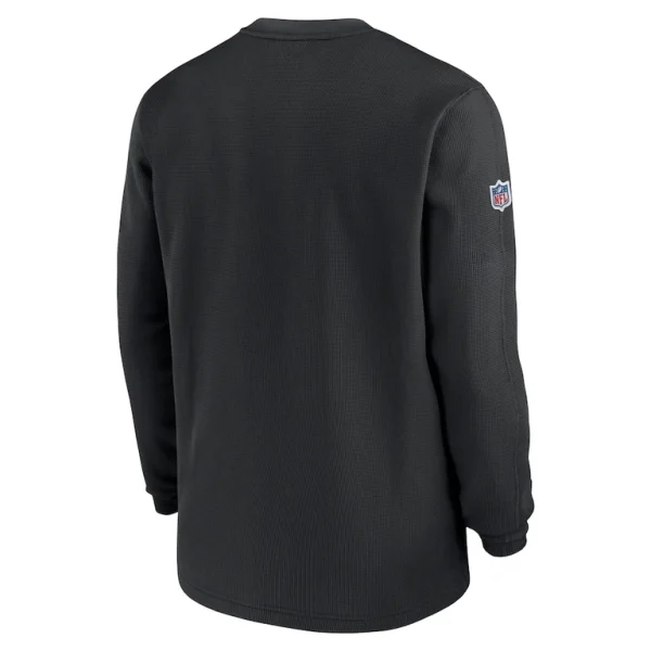Carolina panthers nike 2023 sideline throwback heavy brushed waffle long sleeve top Black L