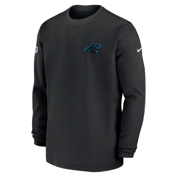 Carolina panthers nike 2023 sideline throwback heavy brushed waffle long sleeve top Black M