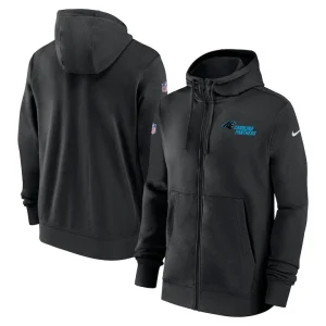 Carolina panthers nike 202324 sideline club full zip hoodie Black