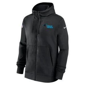 Carolina panthers nike 202324 sideline club full zip hoodie Black M