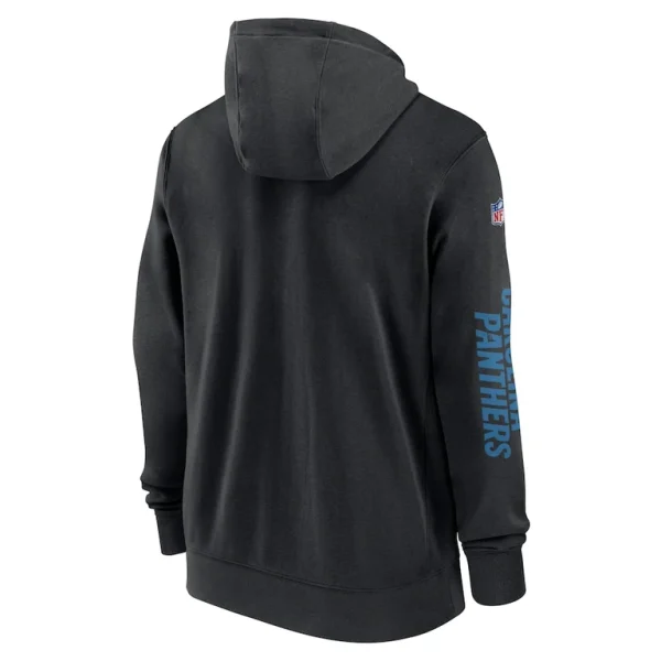 Carolina panthers nike 2024 sideline club full zip hoodie Black L