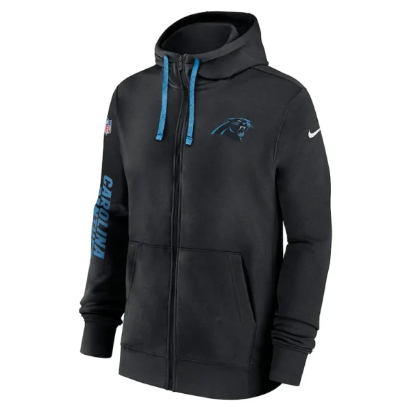 Carolina panthers nike 2024 sideline club full zip hoodie Black M