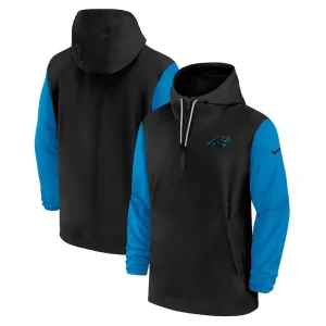 Carolina panthers nike 202425 sideline pre game player 12 zip hoodie jacket Blackgray