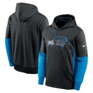 Carolina panthers nike color block fleece performance pullover hoodie Black