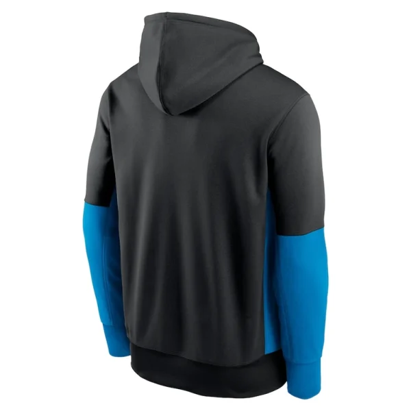 Carolina panthers nike color block fleece performance pullover hoodie Black L