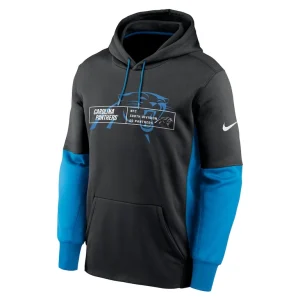Carolina panthers nike color block fleece performance pullover hoodie Black M
