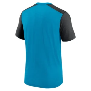 Carolina panthers nike color block team name t shirt Heathered blueheathered black L