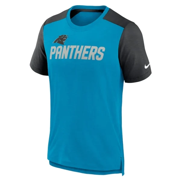 Carolina panthers nike color block team name t shirt Heathered blueheathered black M