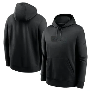 Carolina panthers nike edge french terry club pullover hoodie Black