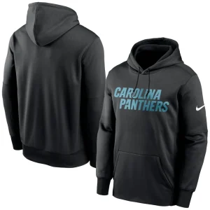 Carolina panthers nike fan gear wordmark performance pullover hoodie Black