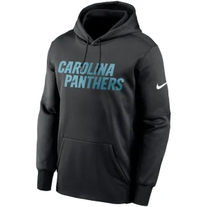 Carolina panthers nike fan gear wordmark performance pullover hoodie Black M