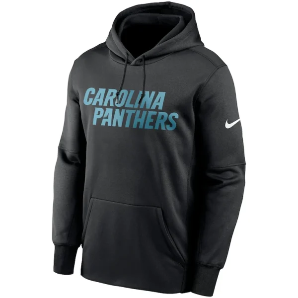 Carolina panthers nike fan gear wordmark performance pullover hoodie Black M