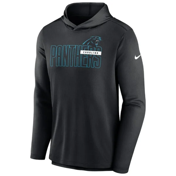 Carolina panthers nike lightweight performance hooded long sleeve t shirt Black M