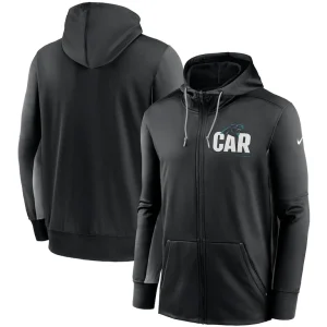 Carolina panthers nike mascot performance full zip hoodie Blackgray