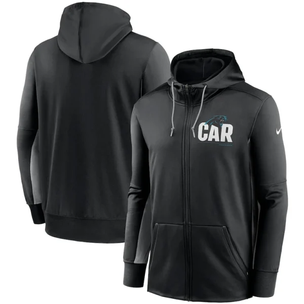 Carolina panthers nike mascot performance full zip hoodie Blackgray