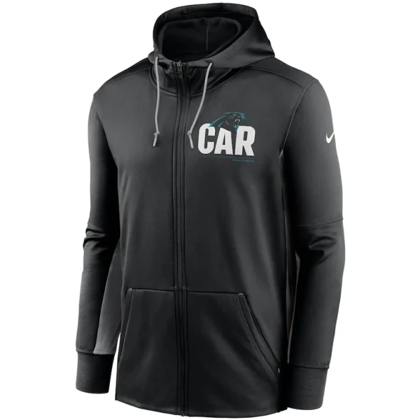 Carolina panthers nike mascot performance full zip hoodie Blackgray M