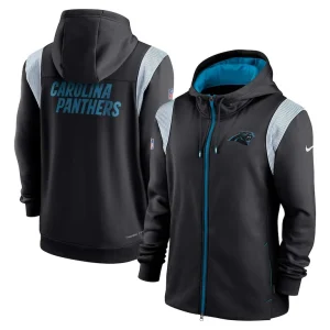 Carolina panthers nike performance sideline lockup full zip hoodie Black