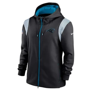 Carolina panthers nike performance sideline lockup full zip hoodie Black S