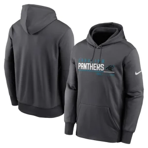 Carolina panthers nike prime logo name split pullover hoodie anthracite Multi
