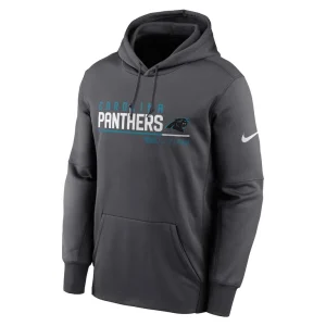 Carolina panthers nike prime logo name split pullover hoodie anthracite Multi M