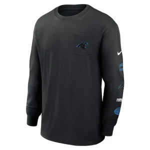 Carolina panthers nike rewind heavy max 90 pocket long sleeve t shirt Black M