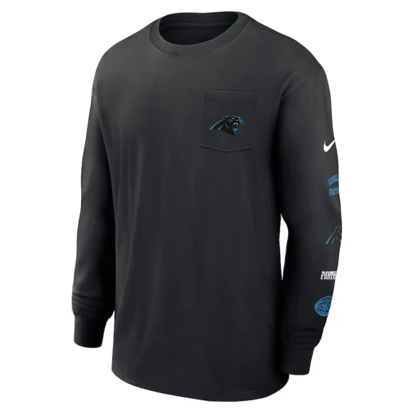 Carolina panthers nike rewind heavy max 90 pocket long sleeve t shirt Black M