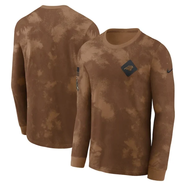 Carolina panthers nike salute to service long sleeve t shirt Brown