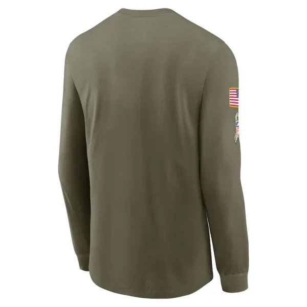 Carolina panthers nike salute to service long sleeve t shirt Olive L