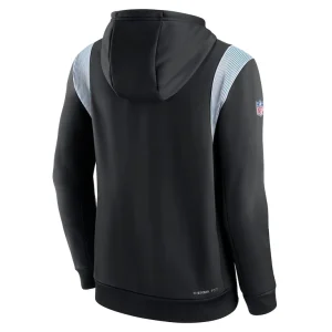 Carolina panthers nike sideline athletic stack performance pullover hoodie Black L