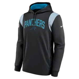 Carolina panthers nike sideline athletic stack performance pullover hoodie Black M