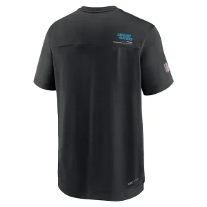 Carolina panthers nike sideline coach chevron lock up logo v neck performance t shirt Black M