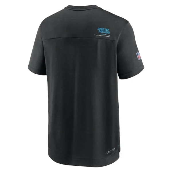 Carolina panthers nike sideline coach chevron lock up logo v neck performance t shirt Black M