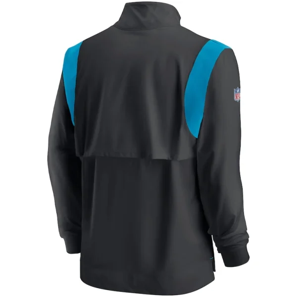 Carolina panthers nike sideline coach chevron lockup quarter zip long sleeve top Black L