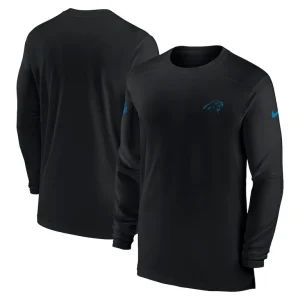 Carolina panthers nike sideline coach performance long sleeve t shirt Black